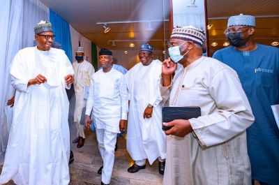 Buhari meets APC presidential aspirants at Aso Villa, urges consultations to produce ‘consensus candidate’