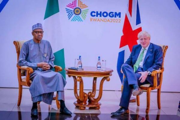 Buhari and Boris Johnson of UK had a bilateral talk at the ongoing Commonwealth meeting in Rwanda. Here’s the conversation between the two leaders